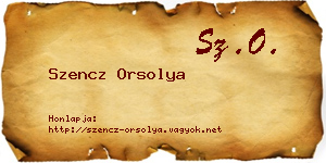 Szencz Orsolya névjegykártya