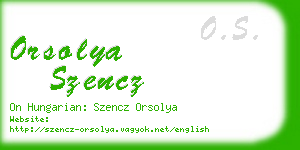 orsolya szencz business card